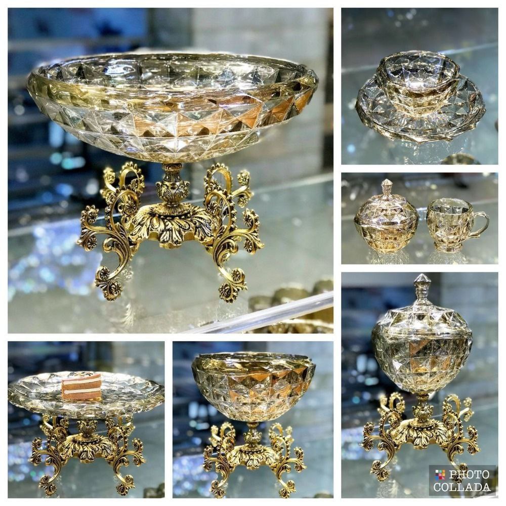 سرویس کریستال آکوامارین پایه نخل