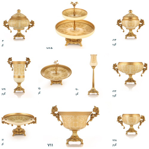 سرویس بلور طلاکوب کرم