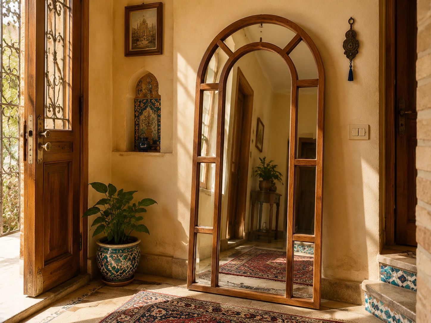آینه قدی طرح پنجره ای