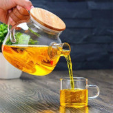قوری پیرکس دمنوش با درب چوبی 🍵🌿