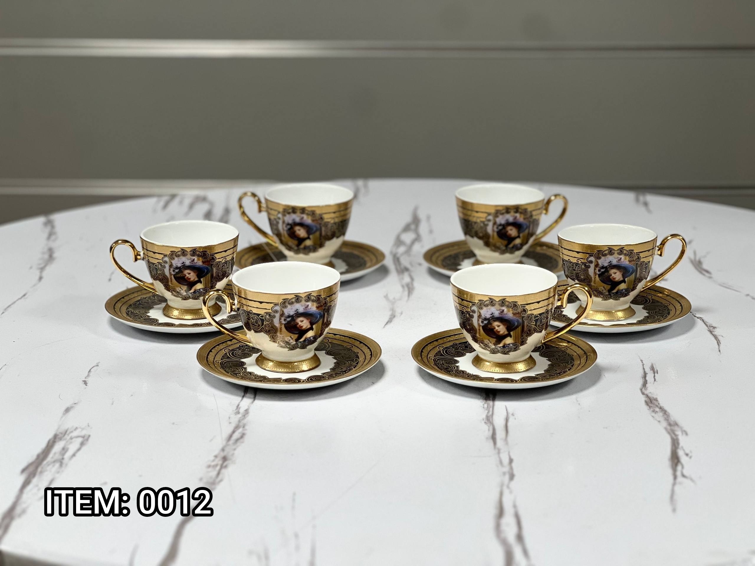 ست فنجان و نعلبکی پایه دار ۱۲ پارچه پرنسس