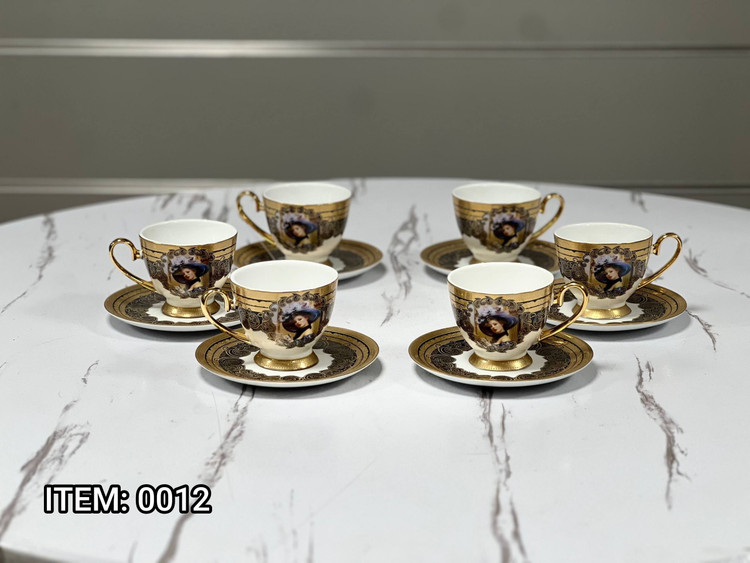 ست فنجان و نعلبکی پایه دار ۱۲ پارچه پرنسس
